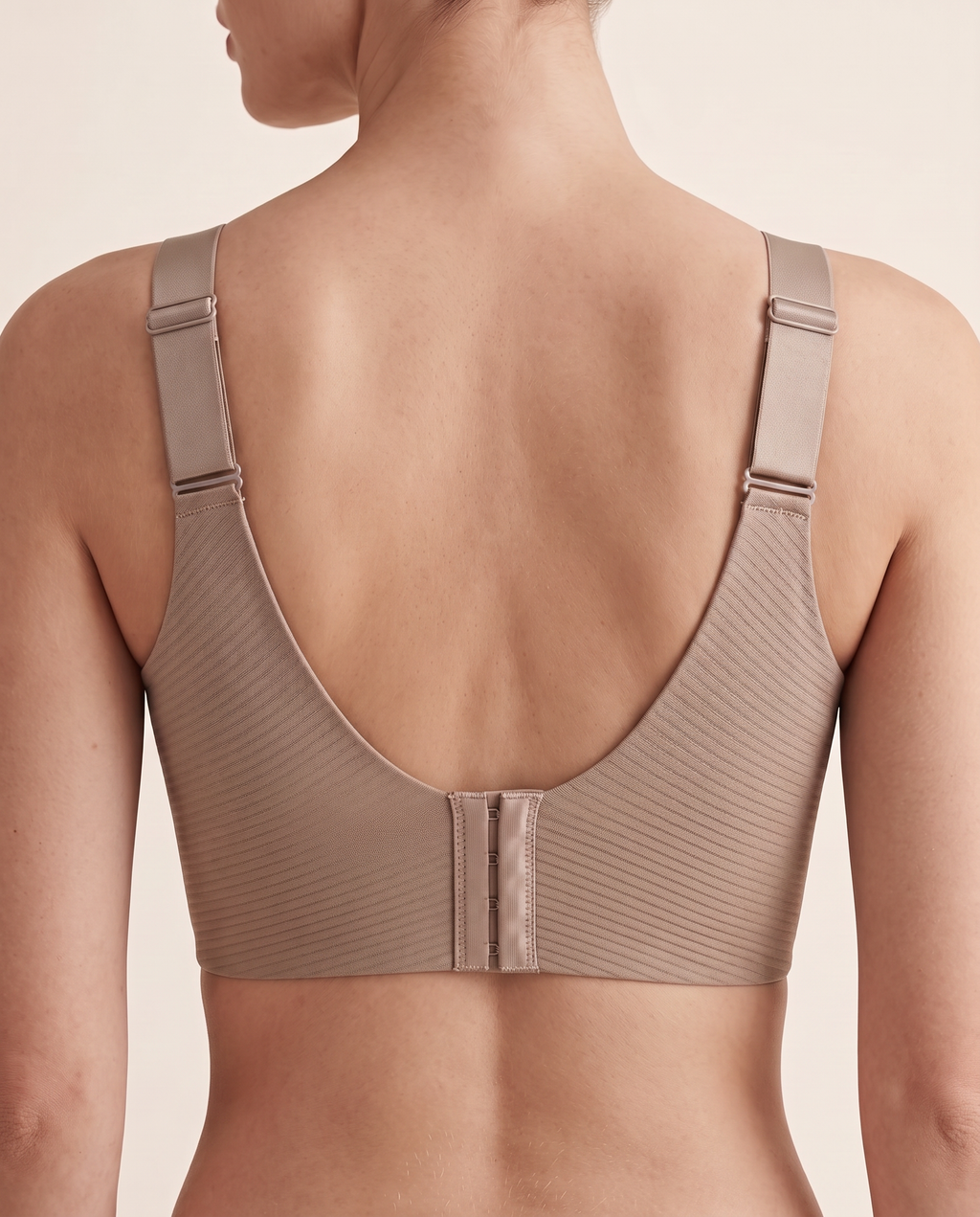 Biustonosz Push-up V-neck beżowy - tył